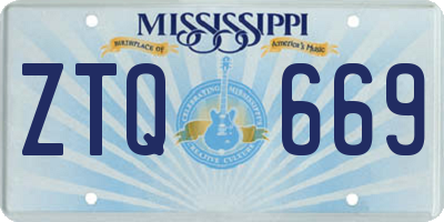 MS license plate ZTQ669