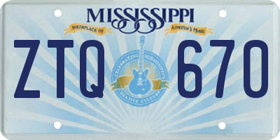 MS license plate ZTQ670