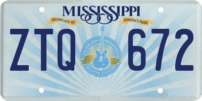 MS license plate ZTQ672