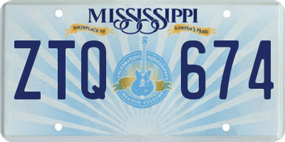MS license plate ZTQ674
