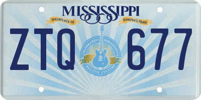 MS license plate ZTQ677