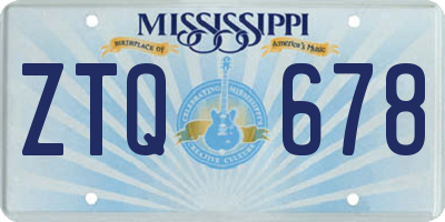 MS license plate ZTQ678