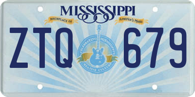 MS license plate ZTQ679