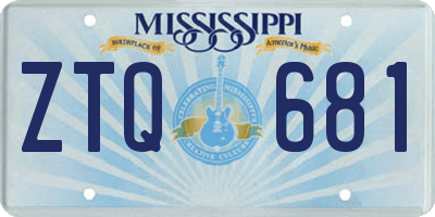 MS license plate ZTQ681