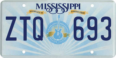 MS license plate ZTQ693