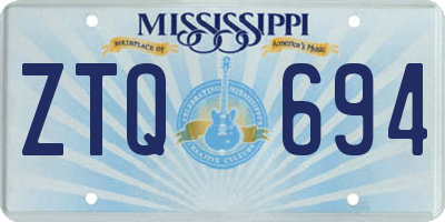 MS license plate ZTQ694