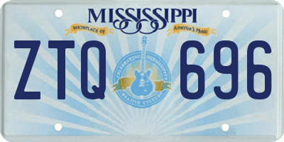 MS license plate ZTQ696