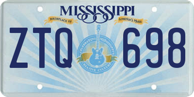 MS license plate ZTQ698