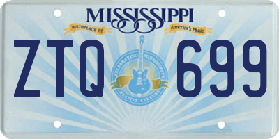 MS license plate ZTQ699