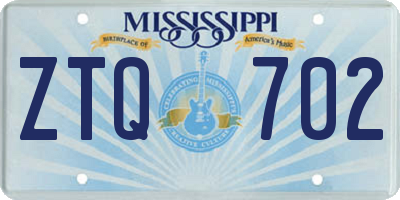 MS license plate ZTQ702