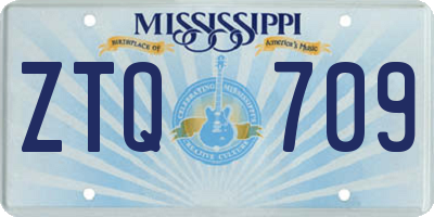 MS license plate ZTQ709