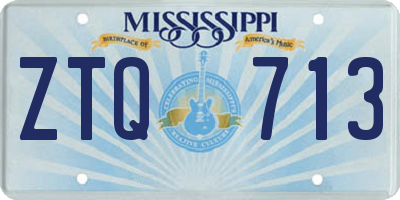 MS license plate ZTQ713