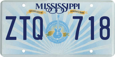 MS license plate ZTQ718