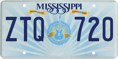 MS license plate ZTQ720