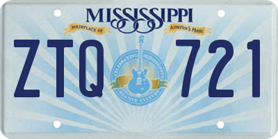 MS license plate ZTQ721