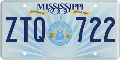 MS license plate ZTQ722