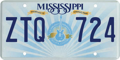 MS license plate ZTQ724