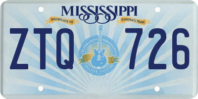 MS license plate ZTQ726