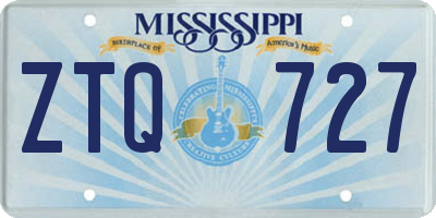 MS license plate ZTQ727