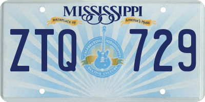 MS license plate ZTQ729