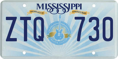 MS license plate ZTQ730