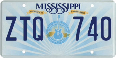 MS license plate ZTQ740