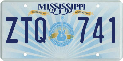 MS license plate ZTQ741