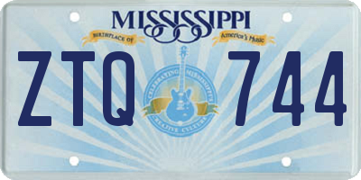 MS license plate ZTQ744
