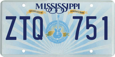 MS license plate ZTQ751