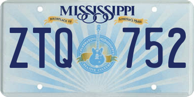 MS license plate ZTQ752