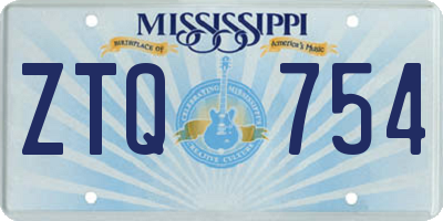 MS license plate ZTQ754