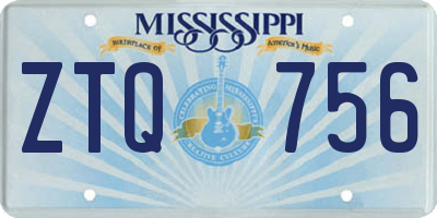 MS license plate ZTQ756