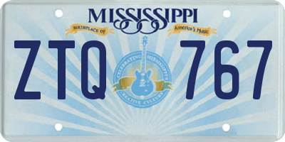 MS license plate ZTQ767