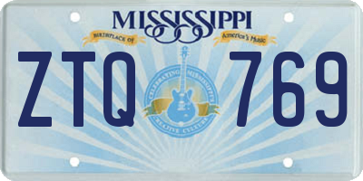 MS license plate ZTQ769