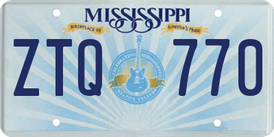MS license plate ZTQ770