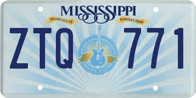MS license plate ZTQ771