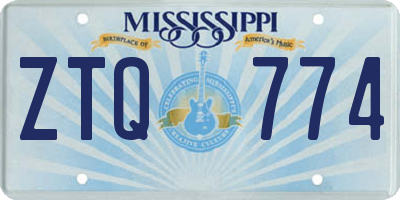 MS license plate ZTQ774