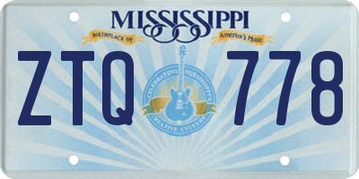 MS license plate ZTQ778