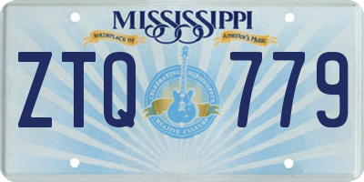 MS license plate ZTQ779