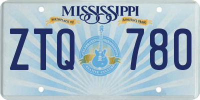 MS license plate ZTQ780
