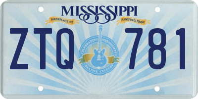 MS license plate ZTQ781