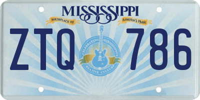 MS license plate ZTQ786