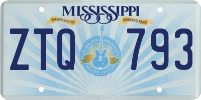 MS license plate ZTQ793