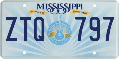 MS license plate ZTQ797