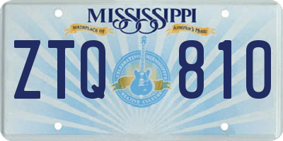 MS license plate ZTQ810