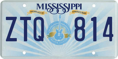 MS license plate ZTQ814