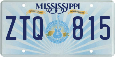 MS license plate ZTQ815