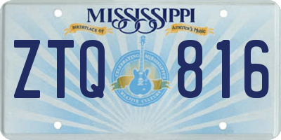 MS license plate ZTQ816