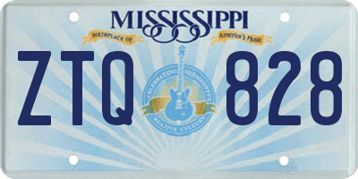 MS license plate ZTQ828