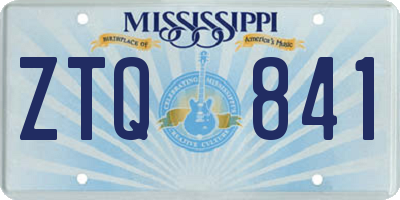 MS license plate ZTQ841